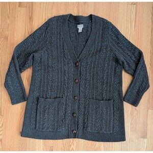 Duluth Trading Co. Women's Long Fisherman Cardigan Sweater Plus 2X Wool Cashmere